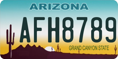 AZ license plate AFH8789