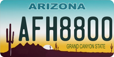 AZ license plate AFH8800