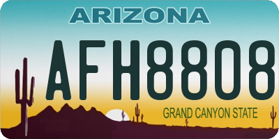 AZ license plate AFH8808