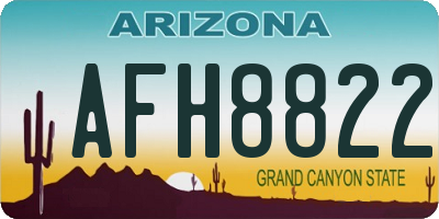 AZ license plate AFH8822