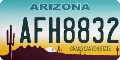 AZ license plate AFH8832