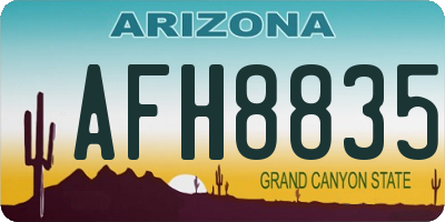 AZ license plate AFH8835