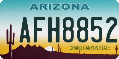 AZ license plate AFH8852