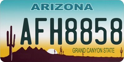 AZ license plate AFH8858