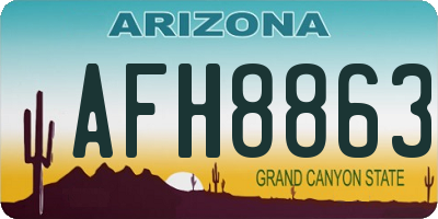 AZ license plate AFH8863