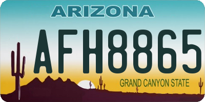 AZ license plate AFH8865