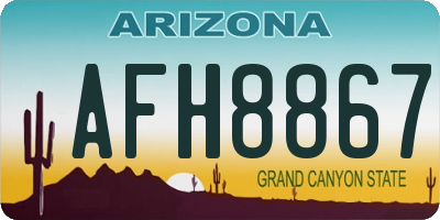 AZ license plate AFH8867