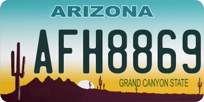 AZ license plate AFH8869