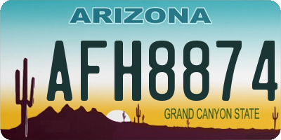 AZ license plate AFH8874