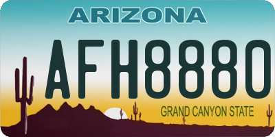 AZ license plate AFH8880