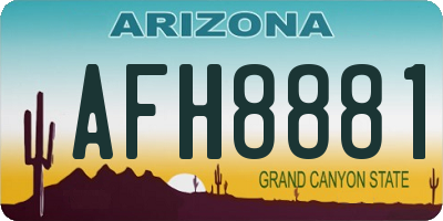 AZ license plate AFH8881