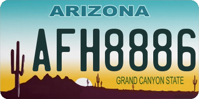 AZ license plate AFH8886