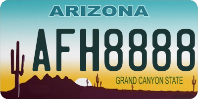 AZ license plate AFH8888