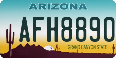 AZ license plate AFH8890