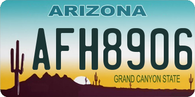 AZ license plate AFH8906