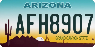 AZ license plate AFH8907
