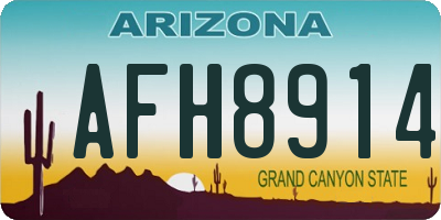 AZ license plate AFH8914