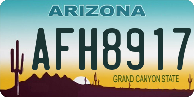 AZ license plate AFH8917
