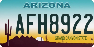 AZ license plate AFH8922