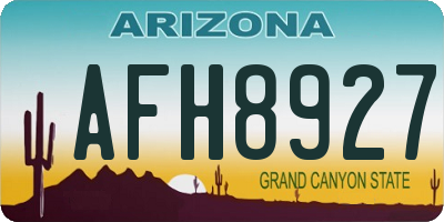 AZ license plate AFH8927