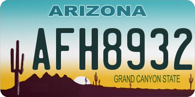 AZ license plate AFH8932