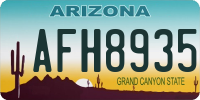 AZ license plate AFH8935