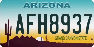 AZ license plate AFH8937