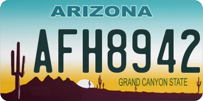 AZ license plate AFH8942