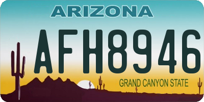 AZ license plate AFH8946