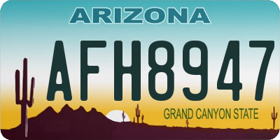 AZ license plate AFH8947