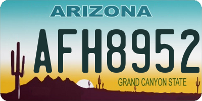AZ license plate AFH8952