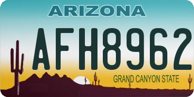 AZ license plate AFH8962