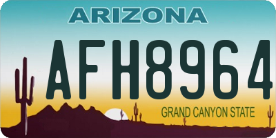 AZ license plate AFH8964