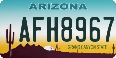 AZ license plate AFH8967