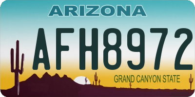 AZ license plate AFH8972