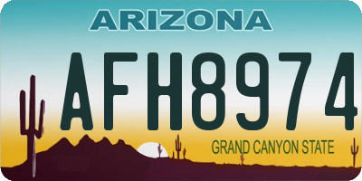 AZ license plate AFH8974