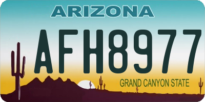 AZ license plate AFH8977