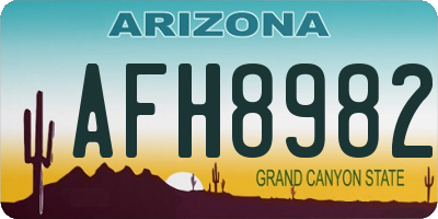 AZ license plate AFH8982