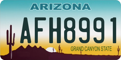 AZ license plate AFH8991