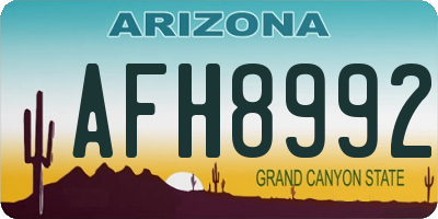AZ license plate AFH8992