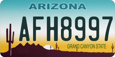 AZ license plate AFH8997