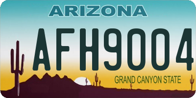AZ license plate AFH9004