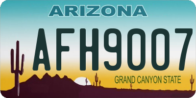 AZ license plate AFH9007