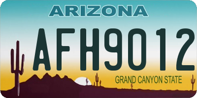 AZ license plate AFH9012