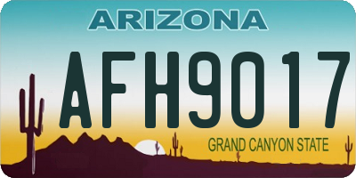 AZ license plate AFH9017