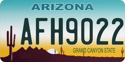 AZ license plate AFH9022