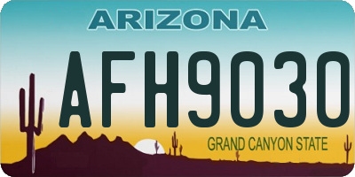 AZ license plate AFH9030