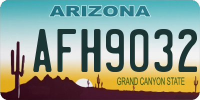 AZ license plate AFH9032