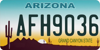 AZ license plate AFH9036