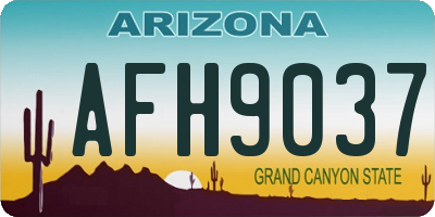 AZ license plate AFH9037